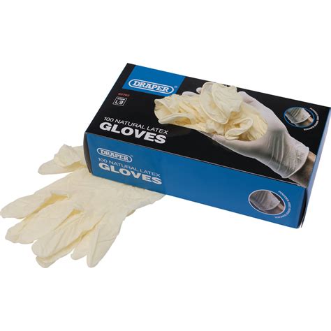 Draper Disposable Latex Gloves L Pack of 100