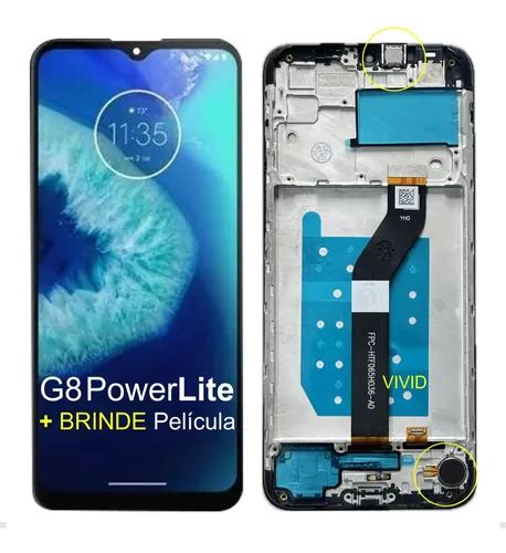 Tela Frontal Display Para Moto G8 Power Lite Xt2055 Aro Frete grátis