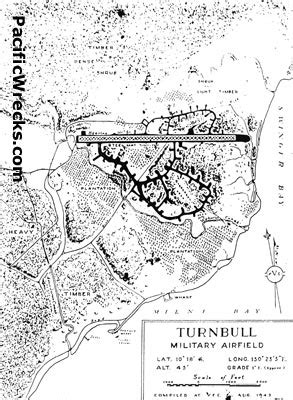 Pacific Wrecks Map Of Turnbull Field No 3 Strip Bordering Swinger