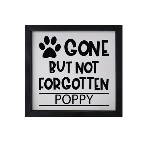 Pet Memorial Framed Shadow Box Décor Gone But Not Forgotten