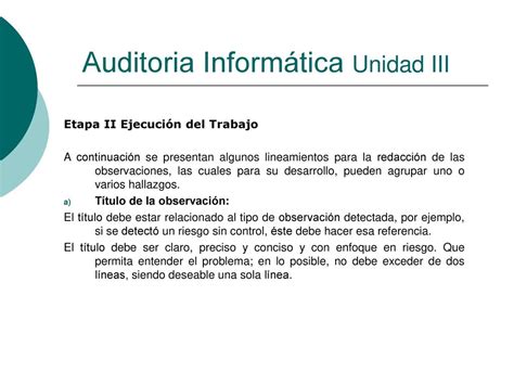 Auditoria Informática Unidad III ppt descargar