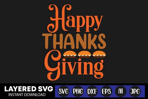 Happy Thanksgiving Svg Design Graphic By RSvgzone Creative Fabrica