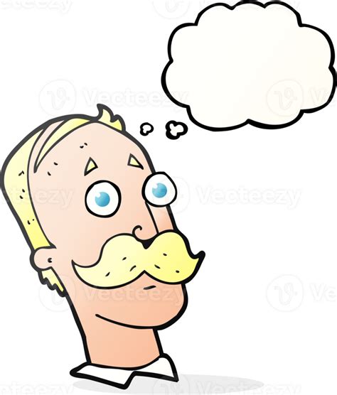 Dibujado Pensamiento Burbuja Dibujos Animados Hombre Con Bigote 45313984 Png