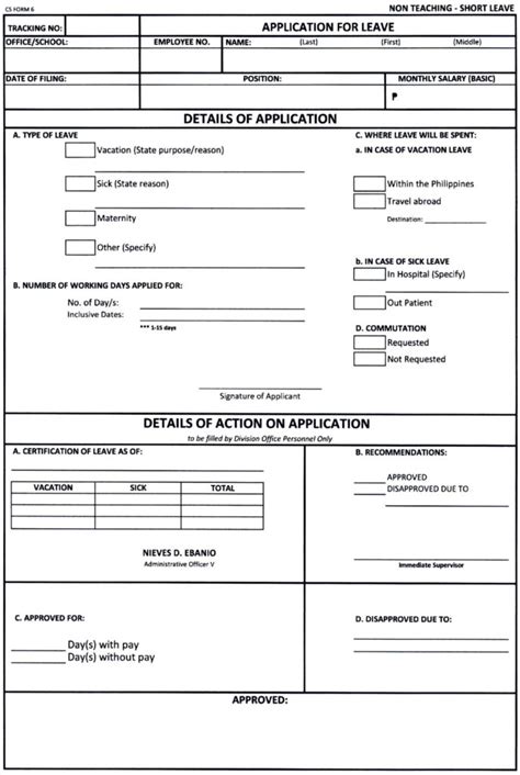 DepEd Guidelines On The Filling Of Application For Leave Of Absence CS