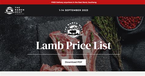 The Ranch Meat Price List Lamb