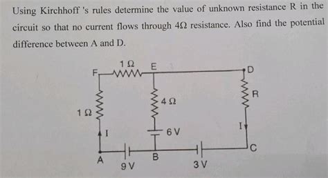 Answered Using Kirchhoff S Rules Determine The Value Of Unknown Kunduz