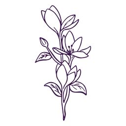 Simple Flower Icon Line Art PNG SVG Design For T Shirts