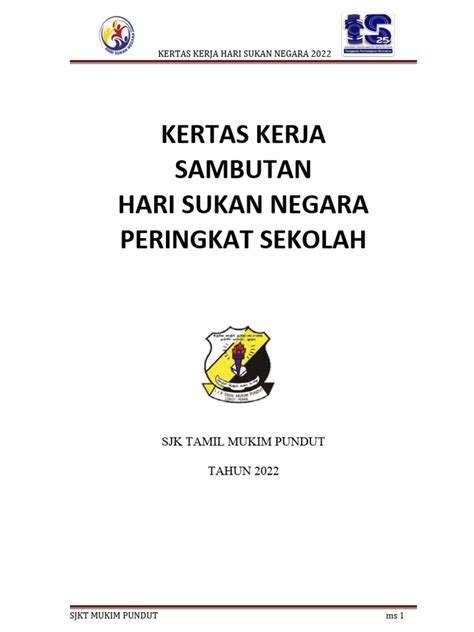 Kertas Kerja Hari Sukan Negara Sjktmp 2022 Pdf