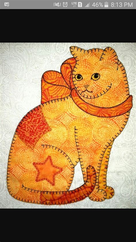 Pin By Patricia Vargas Chacon On Gatos Cat Quilt Patterns Applique