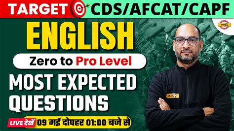 ENGLISH FOR CDS AFCAT CAPF EXAM ENGLISH CLASS IMPORTANT MCQ 11