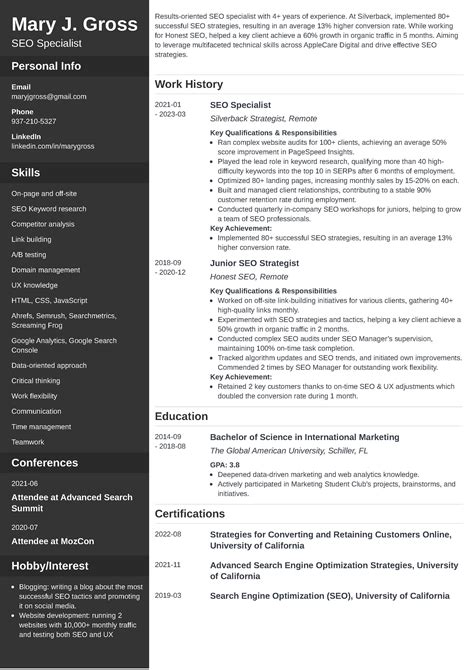 Seo Resume—30 Seo Skills Examples And Guide For 2024