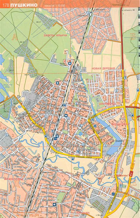 Карта Пушкино, Московская область. Подробная карта улиц города Пушкино ...