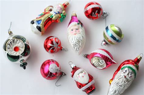 Vintage Glass Christmas Tree Ornaments