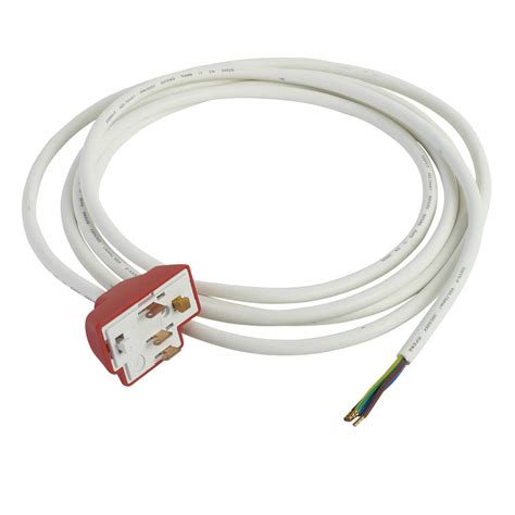 Hager Klik 6a 3 Terminals 4 Pin Plug With 3000mm Lead Red