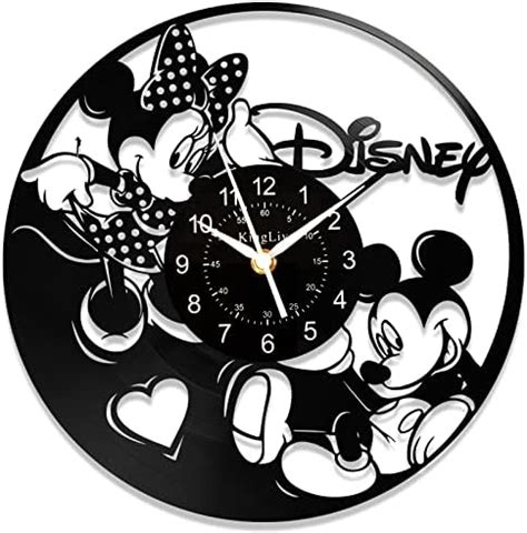 Qiangge Disney Wall Clock Mickey Mouse Clock Vinyl Record Clock