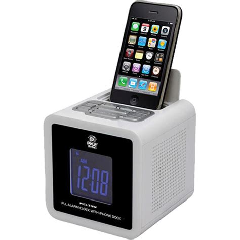 Pyle Pro Ipodiphone Clock Radio With Fm Receiver And Dual Picl34w