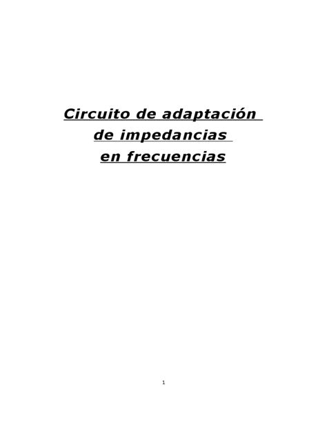 PDF Circuito de Adaptación de Impedancias en Frecuencias DOKUMEN TIPS