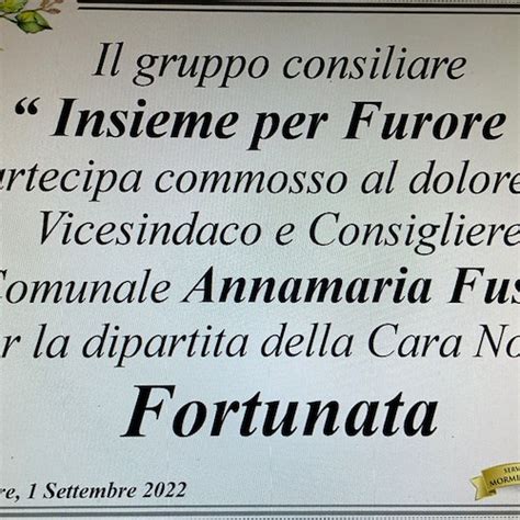 Il Vescovado Furore Piange La Scomparsa Della Signora Fortunata