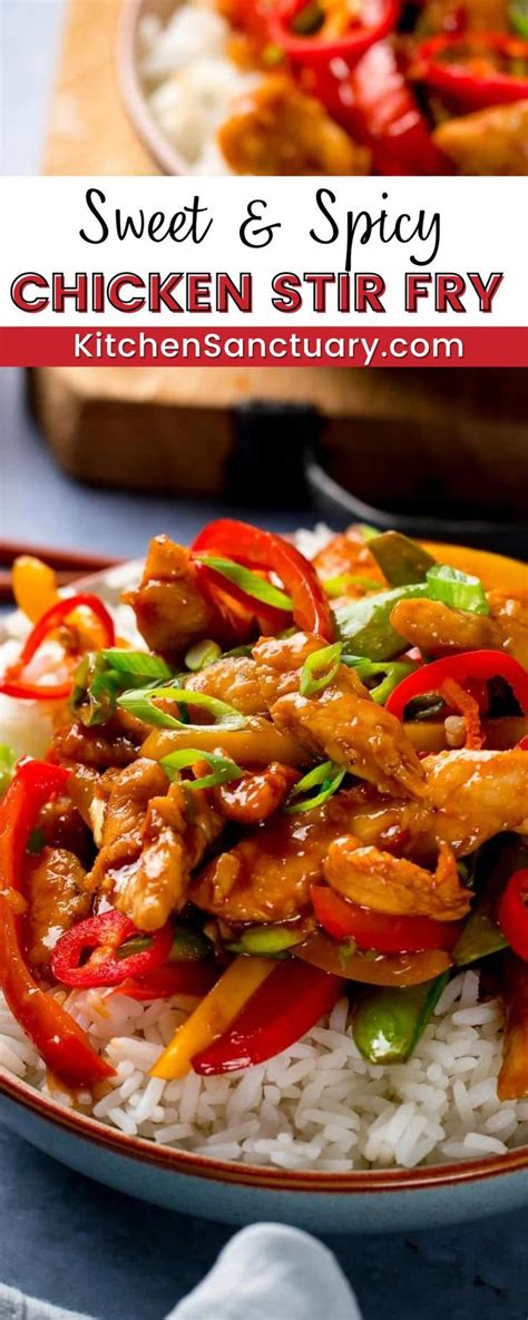 Sweet And Spicy Chicken Stir Fry Spicy Chicken Recipes Sweet And Spicy Chicken Chicken Dishes