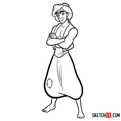 How To Draw Aladdin From Disney S Animated Series Step By Step