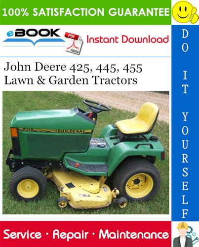 John Deere 425 445 455 Lawn Garden Tractors Technical Manual PDF