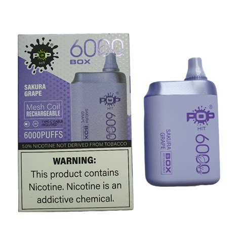 Pop Hit 6000 Puff Disposable Vape Sakura Grape Shop Today Get It