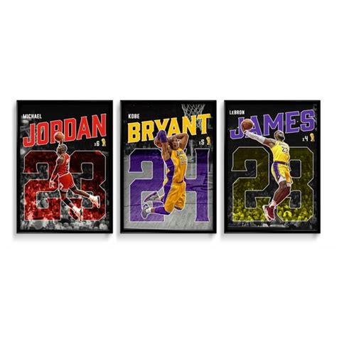 Lebron James And Kobe Bryant Poster Etsy