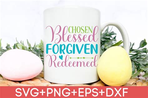 Chosen Blessed Forgiven Redeemed Easter Graphic By Black Cat Studio