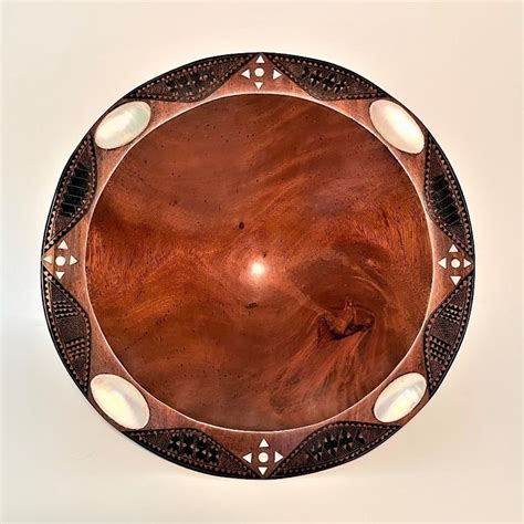 Fijian Tanoa Bowl Simple With Cup Shell Accents Cerulean Bay