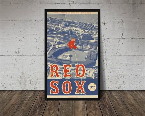 Boston Red Sox Print Vintage Baseball Poster Retro Baseball