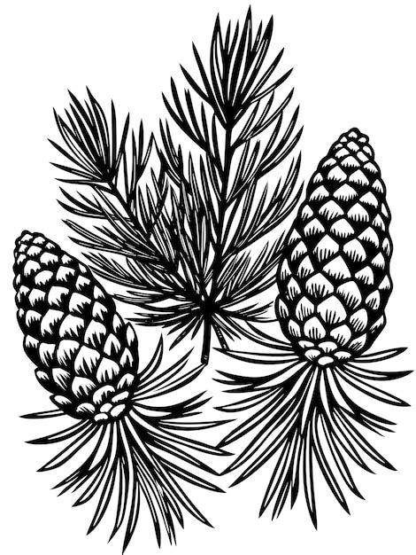 A Drawing Of Pine Cones With The Words Pine Cones On It Premium Ai