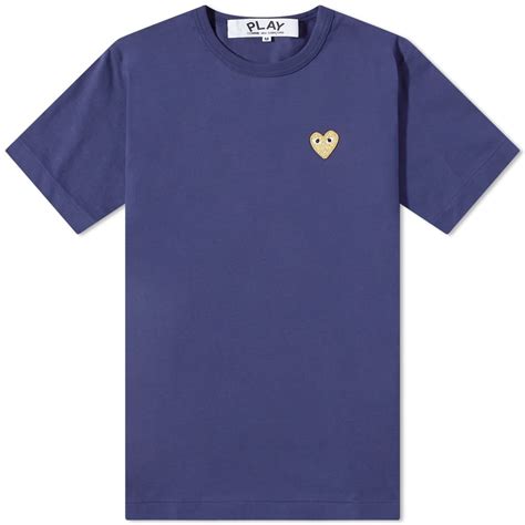 Comme Des Garçons Play Mens Double Heart Logo T Shirt In Blackwhite