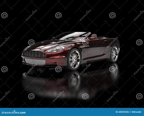 Convertible Sports Car Dark Red Pearlescent Paint Stock Photo Image