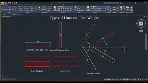 How To Draw Lines L And Types Of Lines In Autocad Youtube