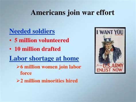 Ppt Americans Join War Effort Powerpoint Presentation Free Download