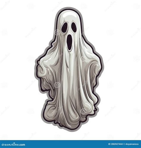 A White Ghost with a Black Face and Black Eyes. Stock Illustration ...