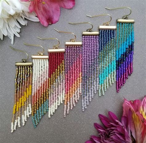 How To Create Beaded Fringe Earrings Beaded Earrings Diy Beaded Earrings Tutorials Fringe