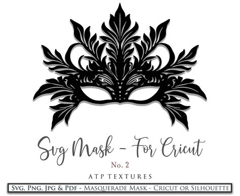 Svg Masquerade Mask Silhouette Clipart Set 2 Atp Textures