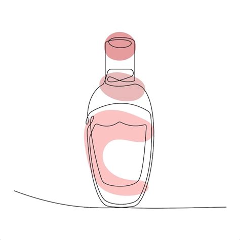 Ilustración de arte de una línea dibujada a mano de perfume diseño