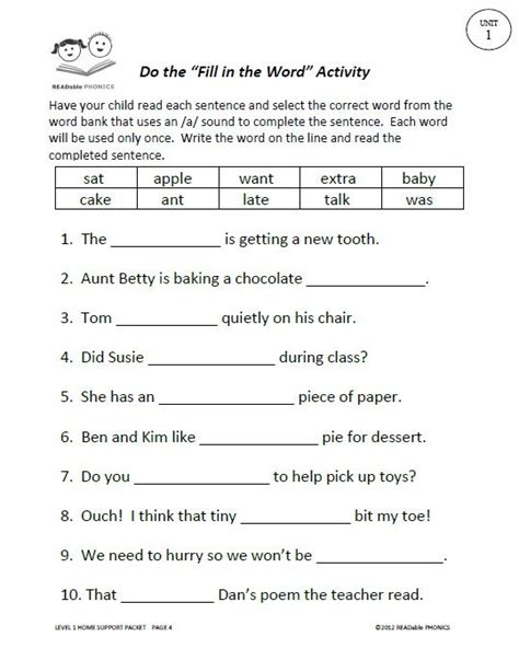 1st Grade Language Arts Worksheets