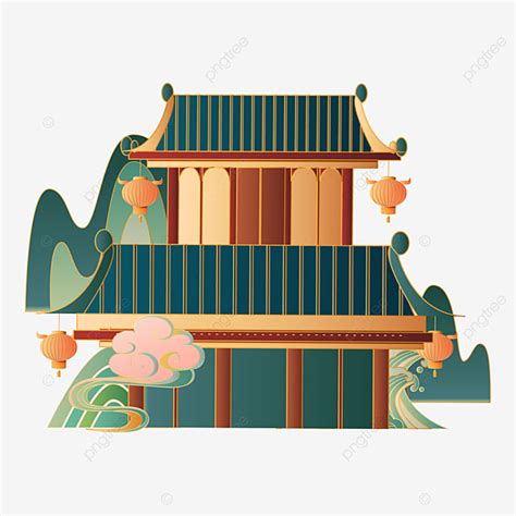 Arquitectura De Estilo Chino Guochao Vector Png Tendencia Nacional