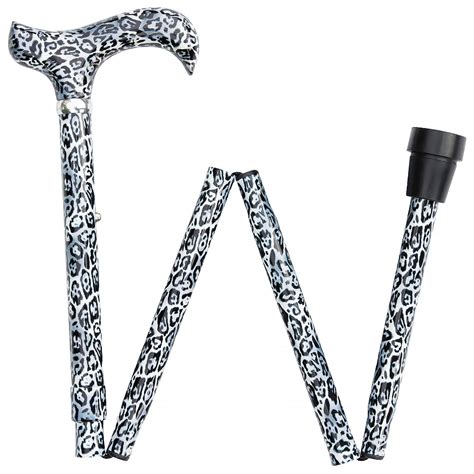 Shop Snow Leopard Derby Adjustable Folding Walking Cane Online