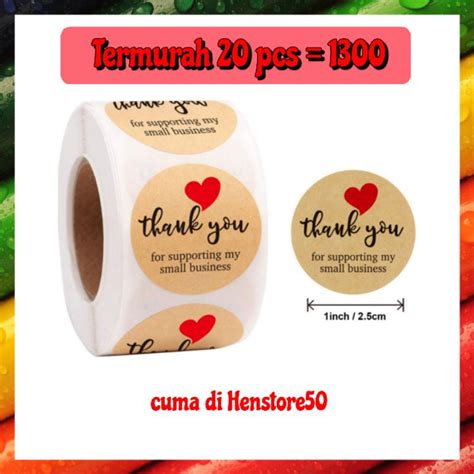 Jual Termurah Pcs Stiker Label Thank You Sticker Label Thankyou