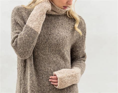 Oversized Slouchy Loose Knit Sweater Alpaca Chunky Knit Women Sweater