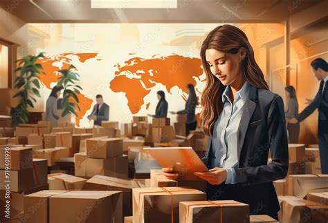 A Meticulous Woman Surveys The Organized Chaos Of A Warehouse Her