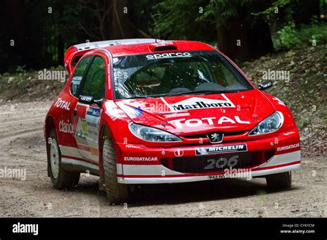 2003 Peugeot 206 WRC rally car with driver James Tannahill at the Stock ...