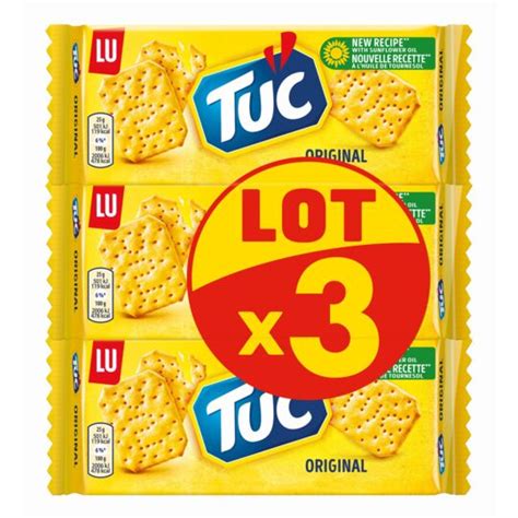 Biscuits apéritifs crackers Original Tuc LU Les 3 sachets de 100 g à