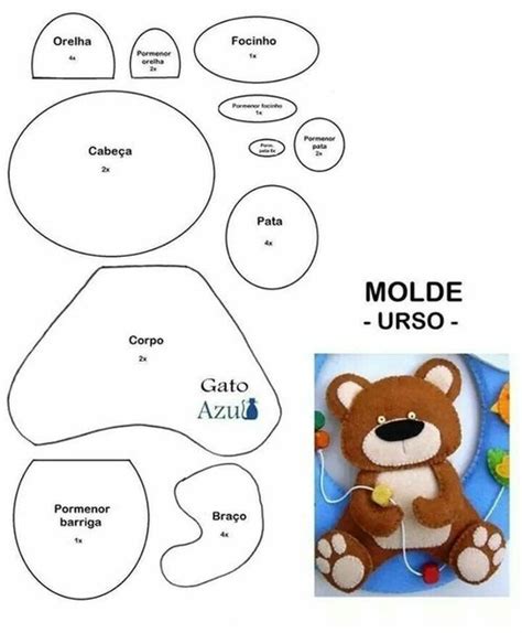 Moldes De Tiernos Ositos Para Coserlos En Fieltro O En Peluche