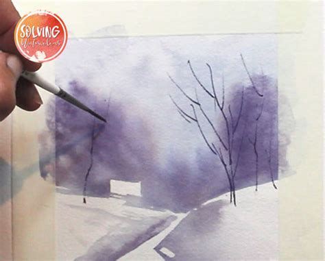 Paint An Easy Watercolor Winter Landscape Scene From Imagination