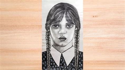 How To Draw Wednesday Addams Wednesday Addams Drawing Tutorial Step